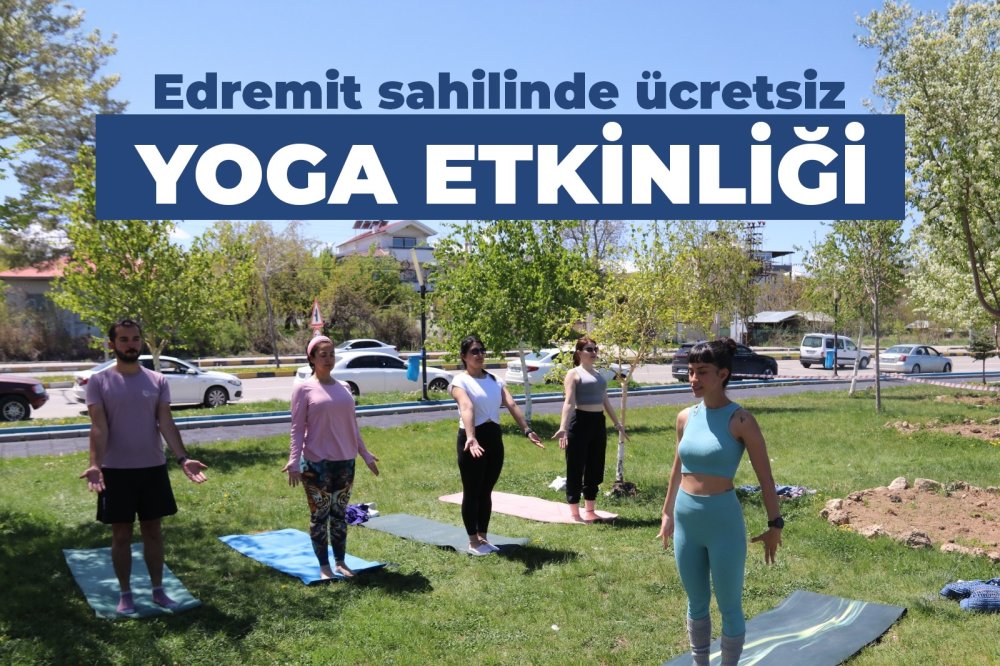 Edremit sahilinde ücretsiz yoga etkinliği
